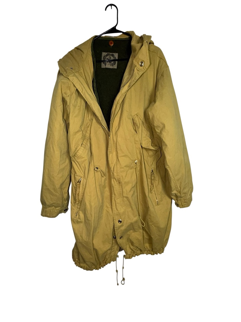 Vintage Banana Republic Civilian Reserve Fishtail Parka L Mustard Wool Liner